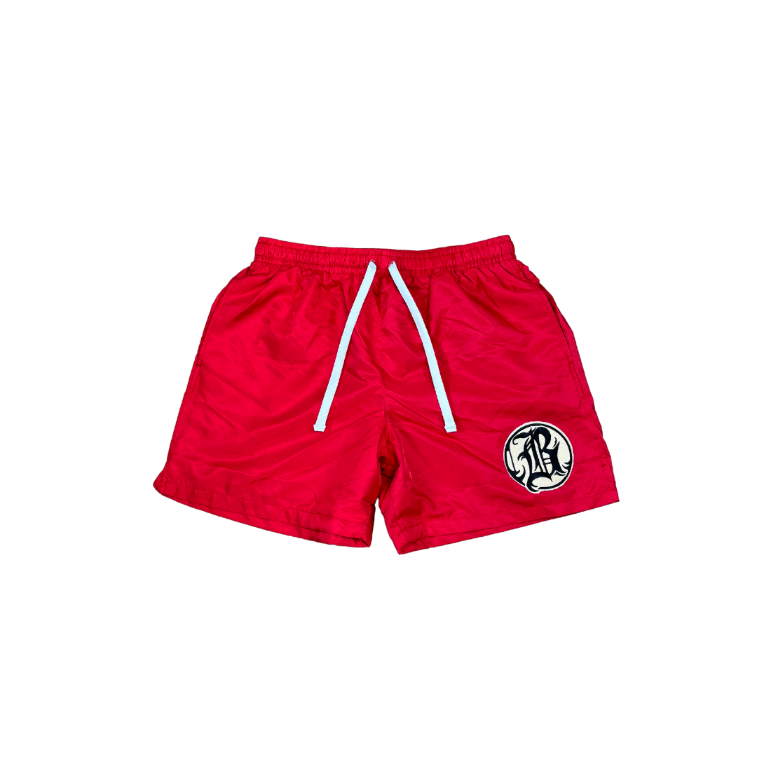 Backend Daily Nylon Patch Shorts Red