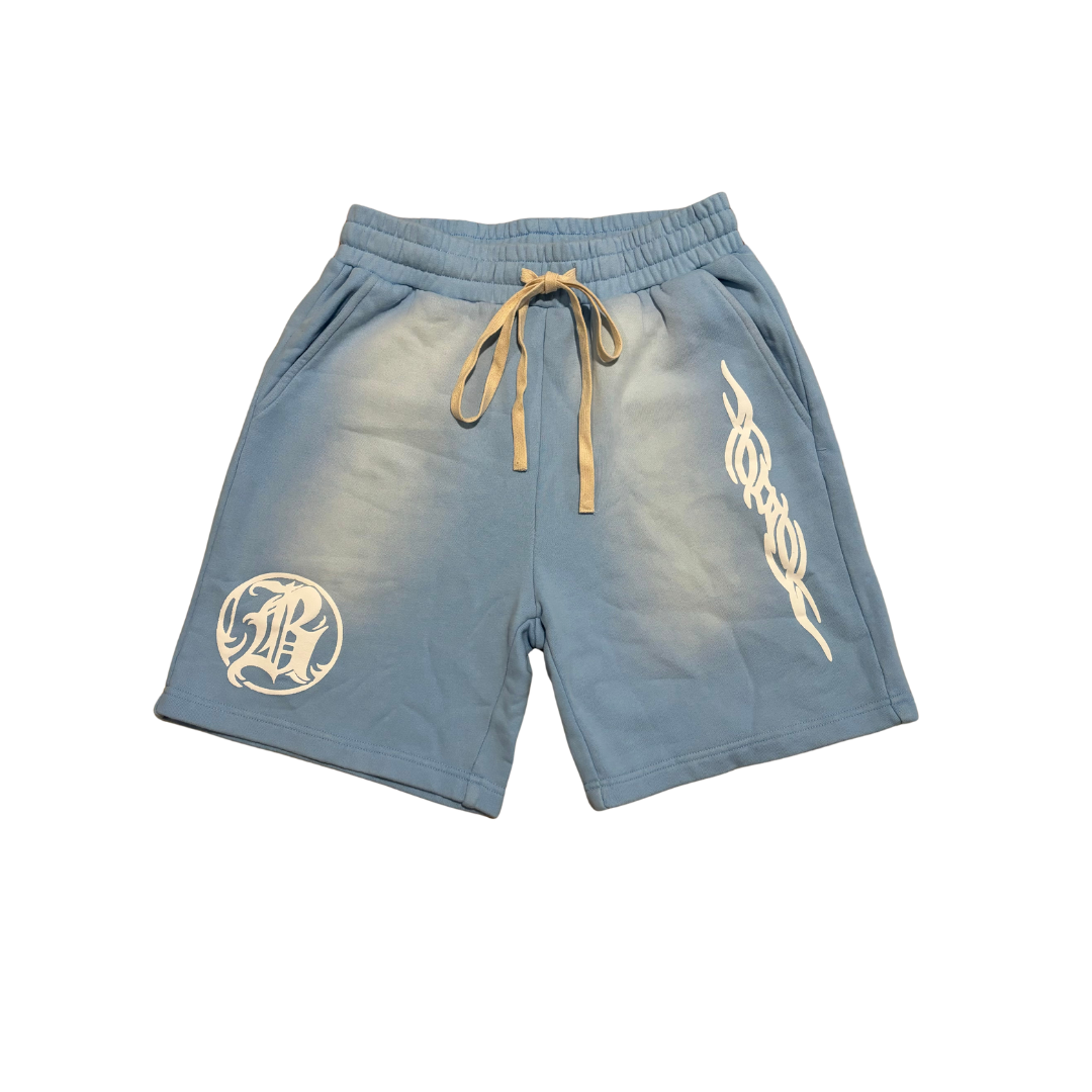 Backend Washed Shorts Sky Blue
