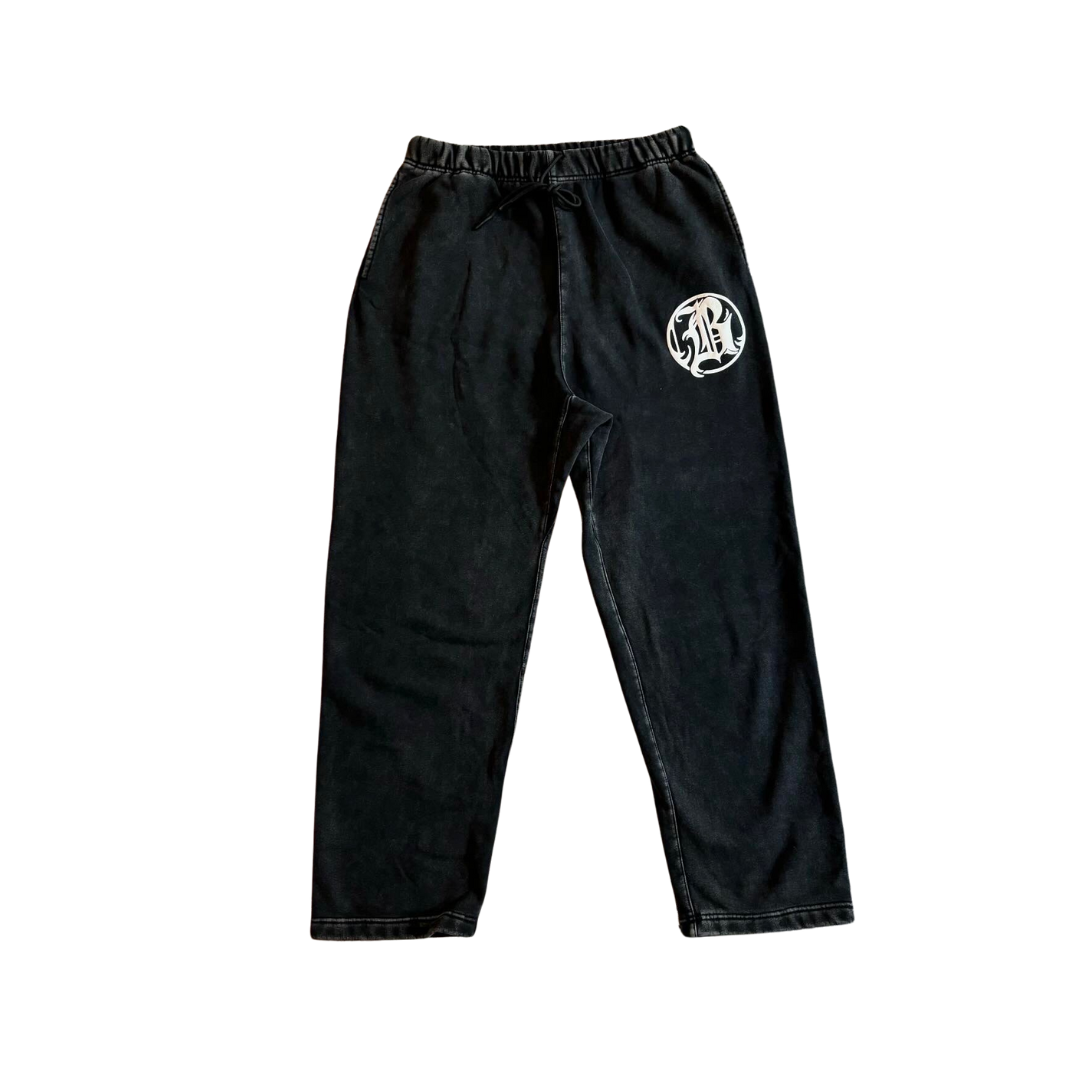 Backend Washed Baggy Sweats Black