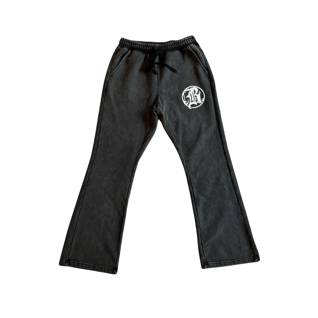 Backend Washed Flare Sweats Black