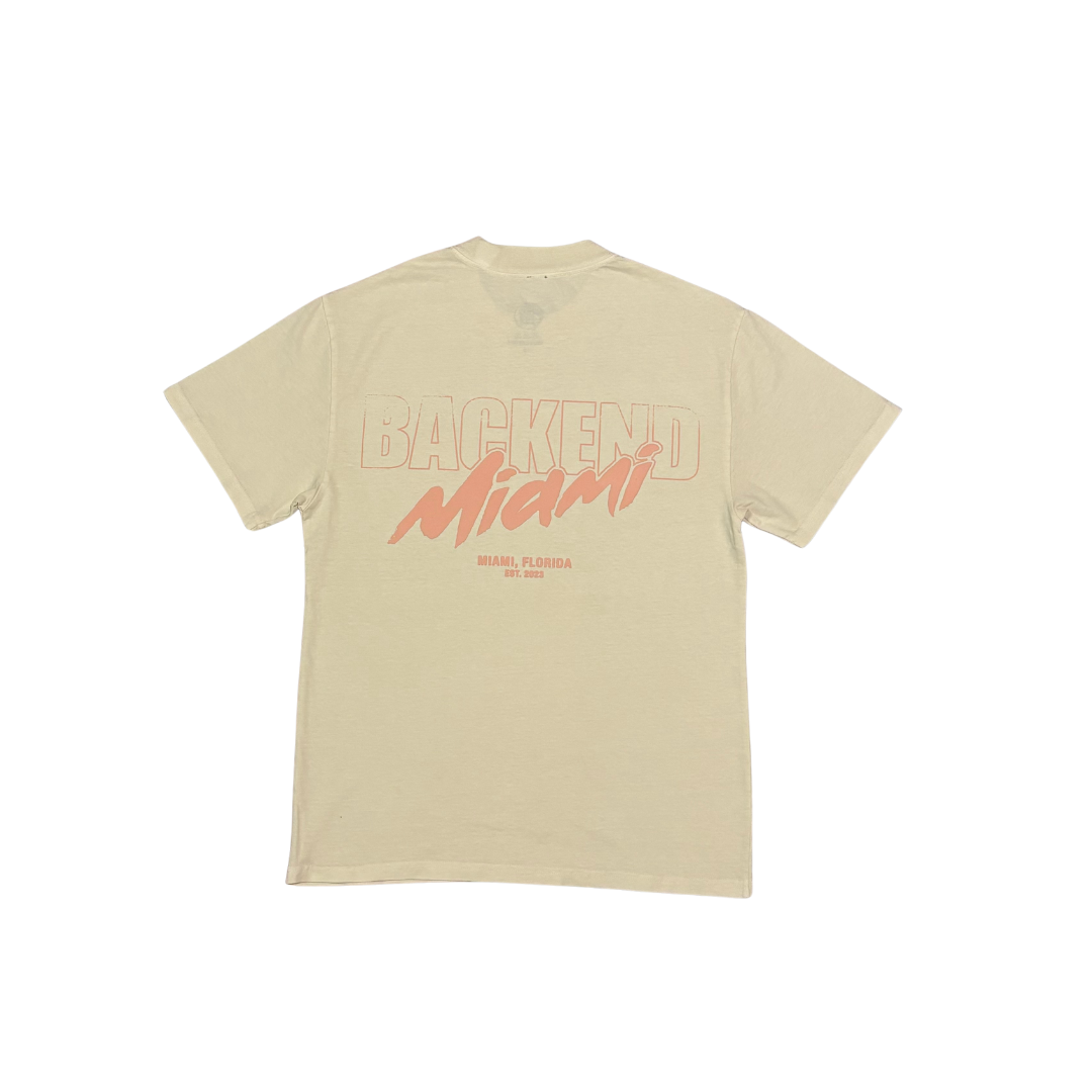 Backend Logo Tee Cream/Rose